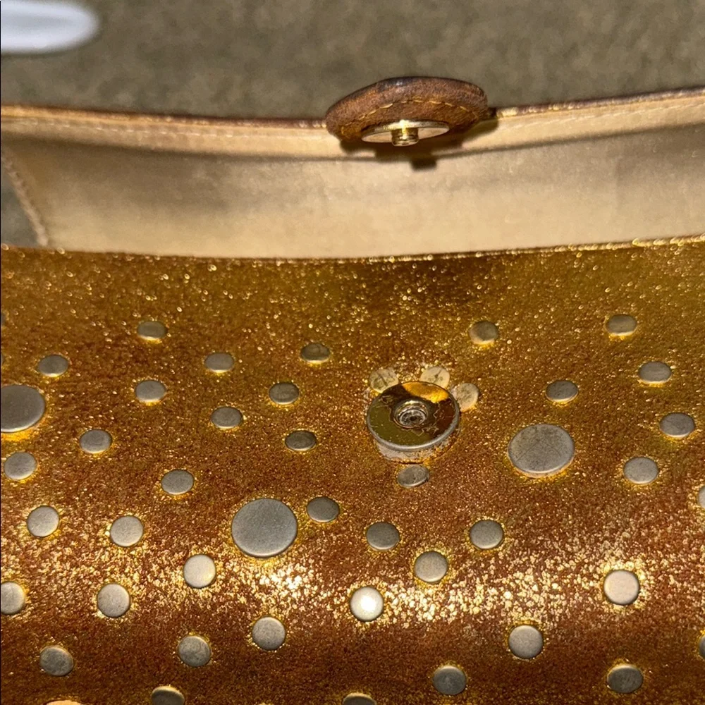 Moo Roo Gold Clutch with Sparkling Accents